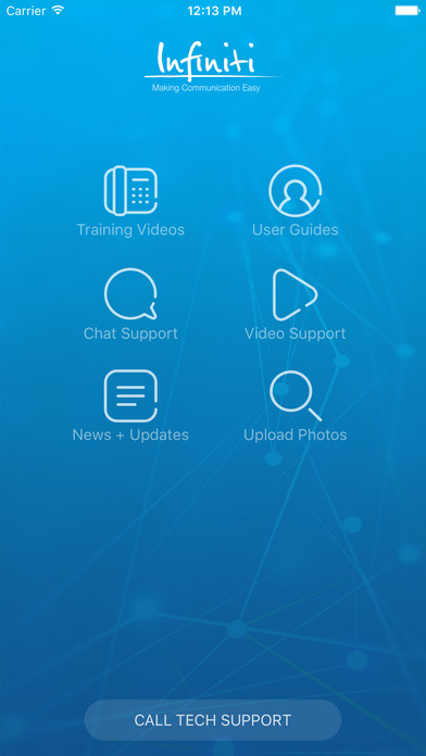 Screenshot 1 of the Infiniti Customer Support app